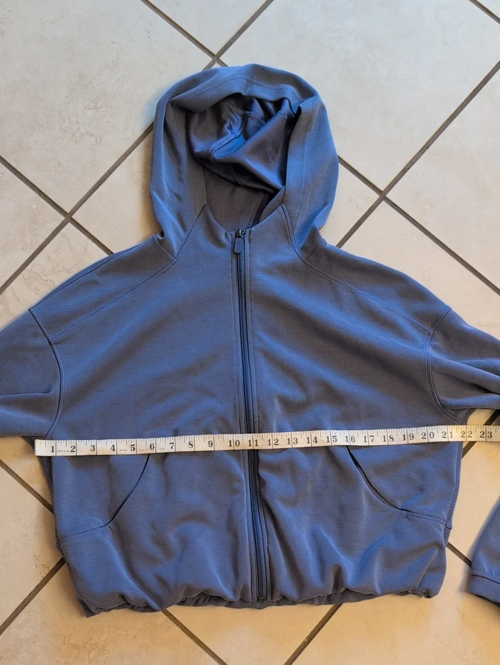 Lululemon Softstreme Full-Zip Hoodie Oasis Blue Hooded Sweatshirt Size 8